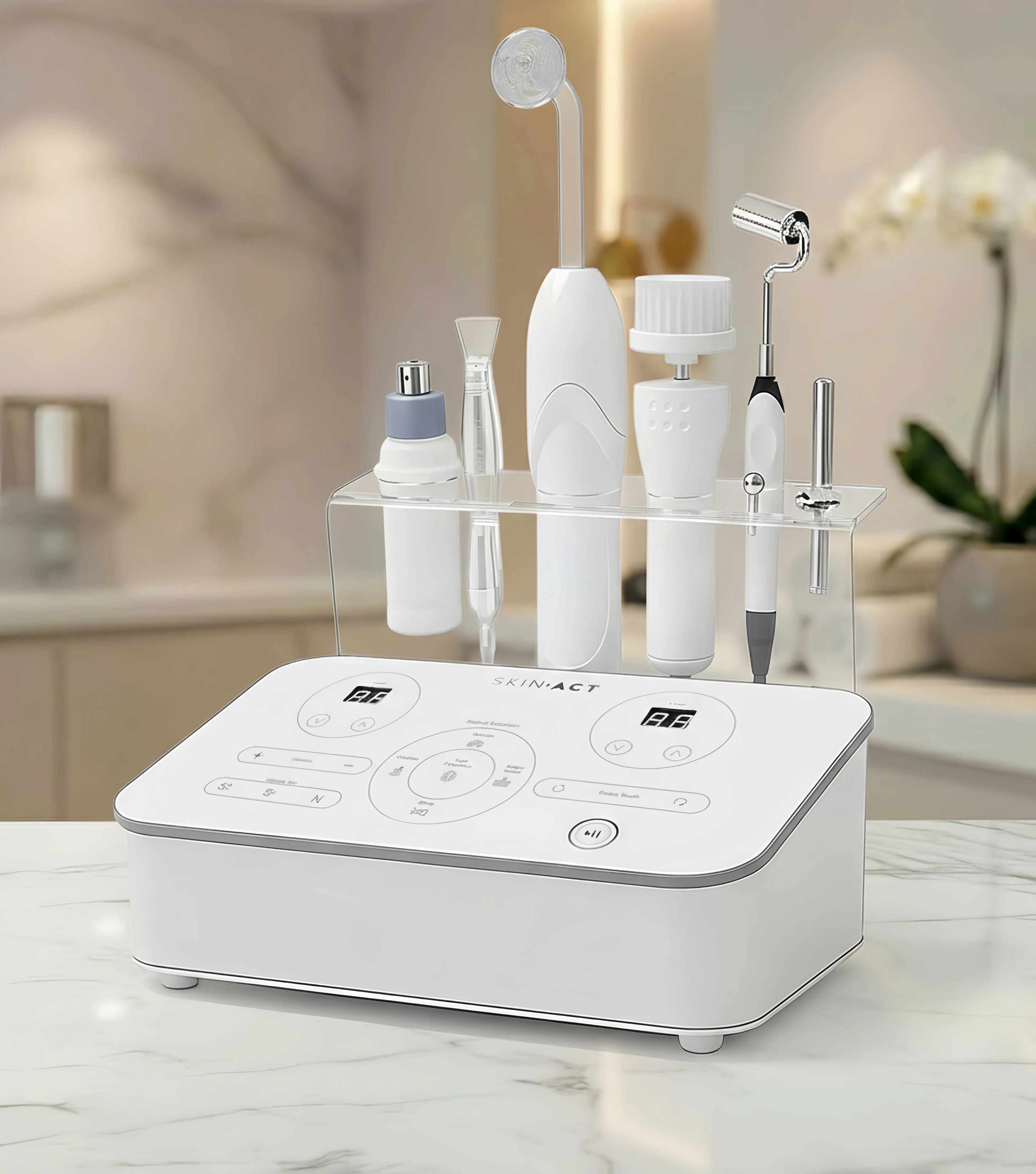 5-in-1 Skincare Unit (High Frequency, Galvanic, Brush, Spray, and Vacuum)