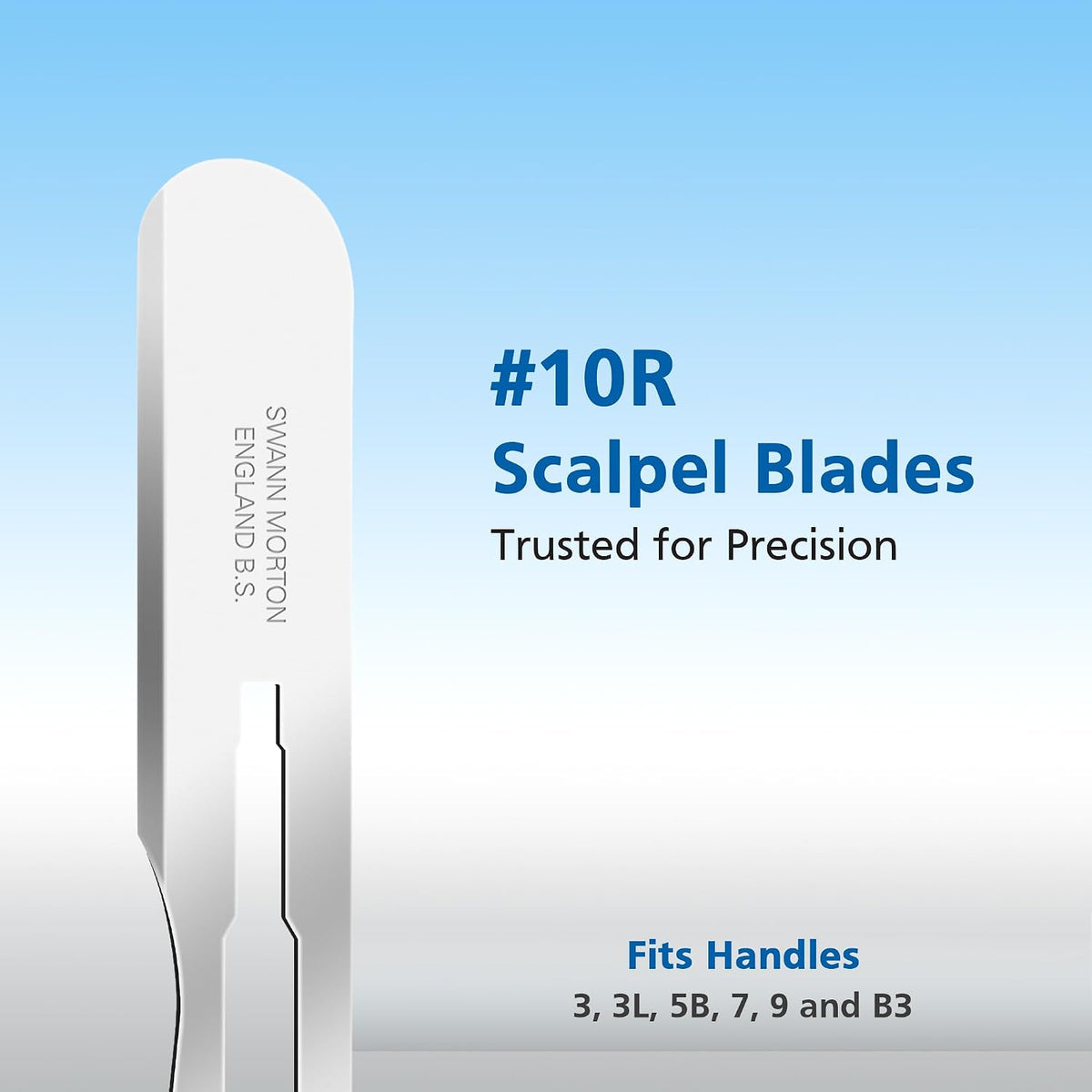 Swann Morton Dermaplane Butter Sterile, Stainless Blade Size 10R, 100 Pack