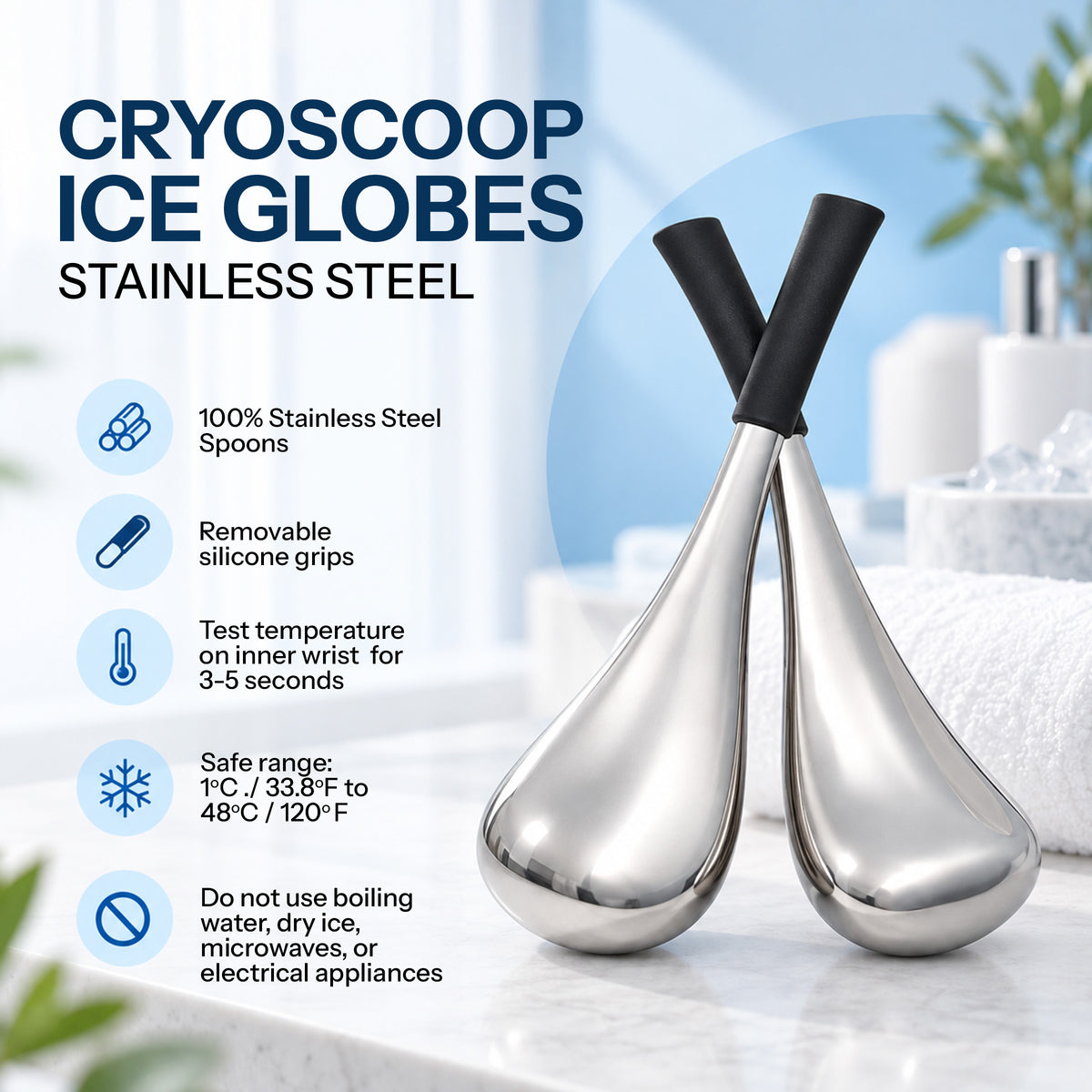 Cryoscoop Ice Globes - Stainless Steel