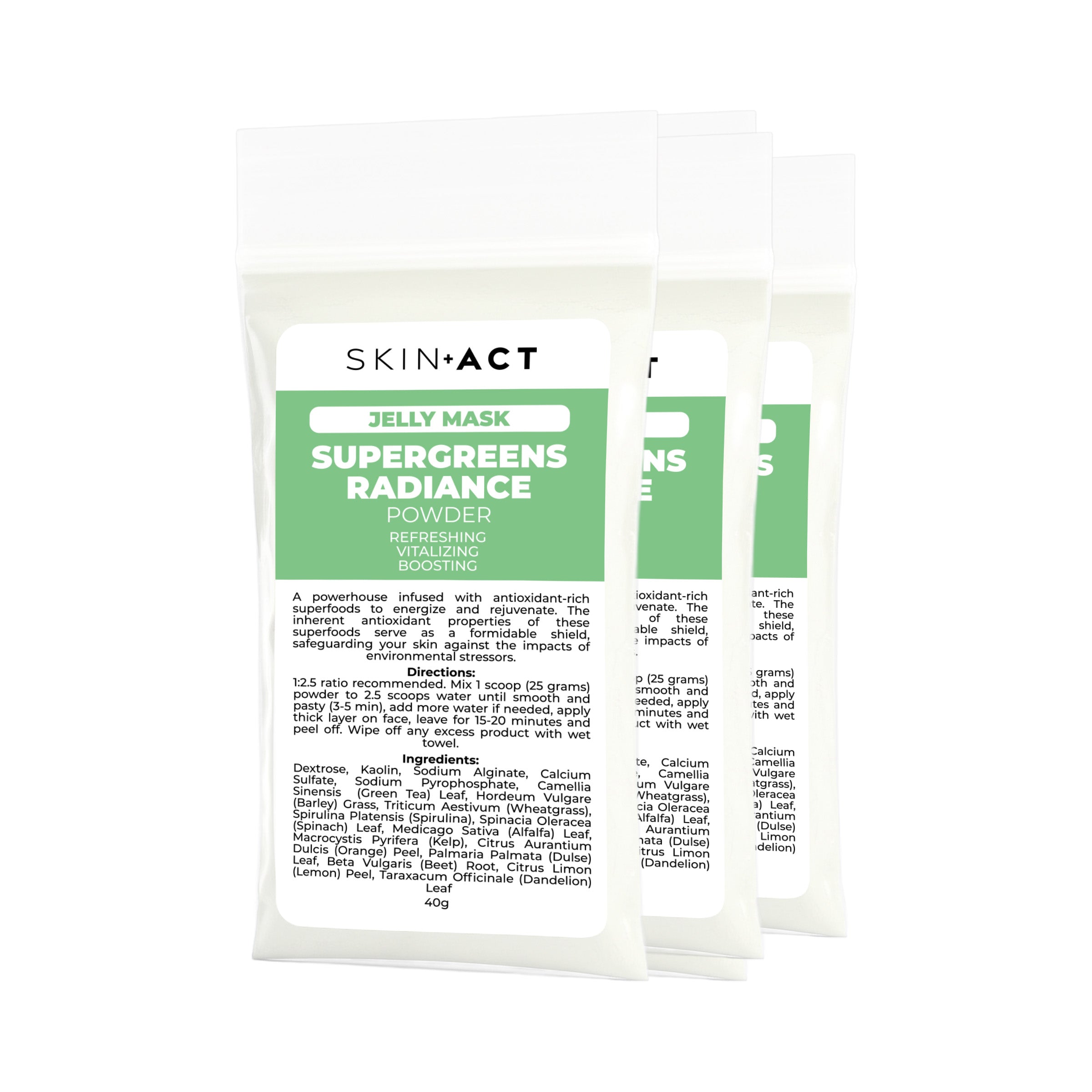 Supergreens Radiance Jelly Mask Powder, 40g (3 Pack)