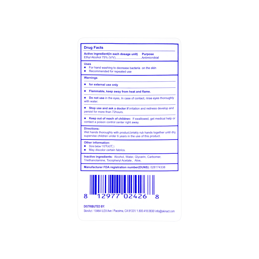 Hand Sanitizer 8.12 OZ (240 ML)