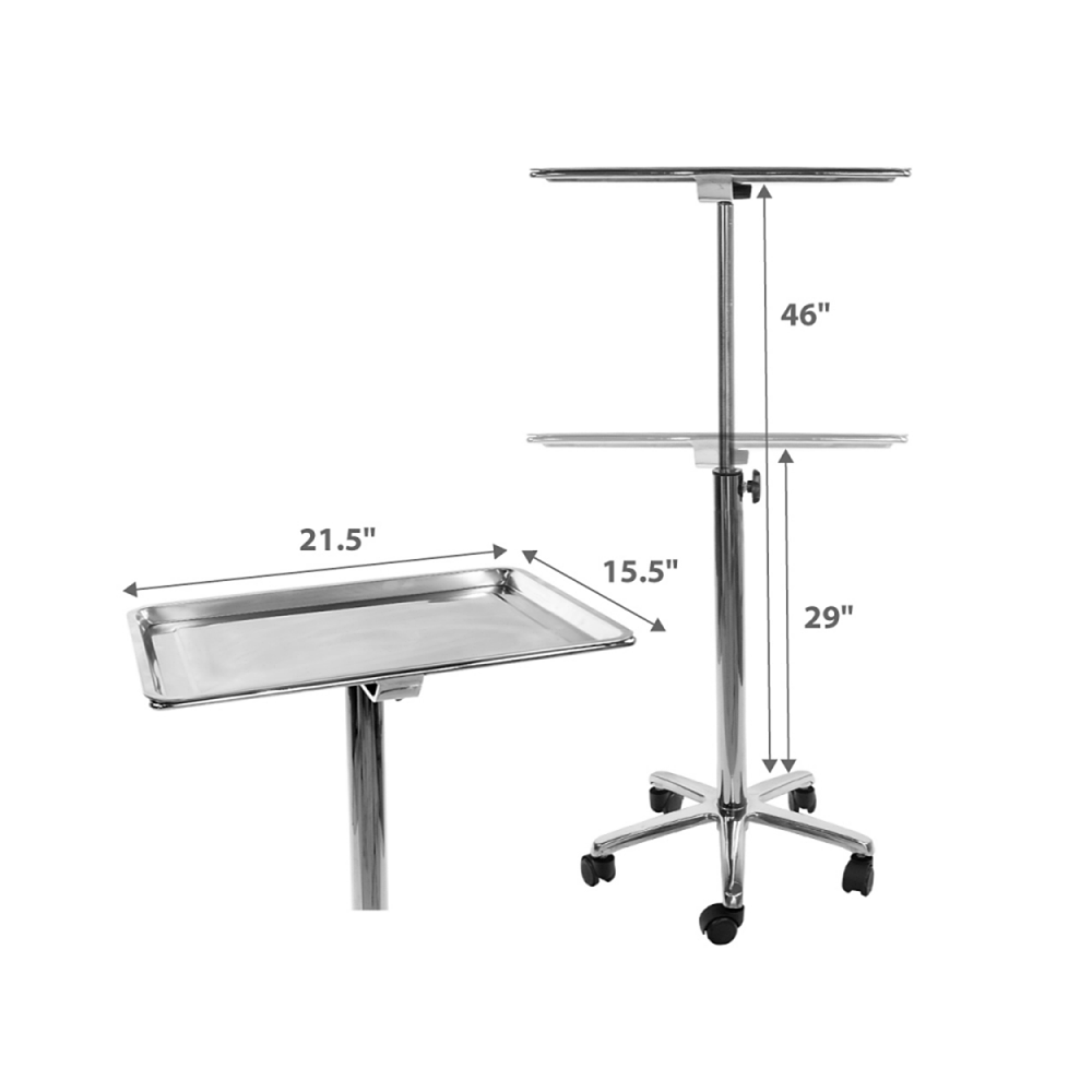 Salon Tray Cart Trolley (Steel, Removable)