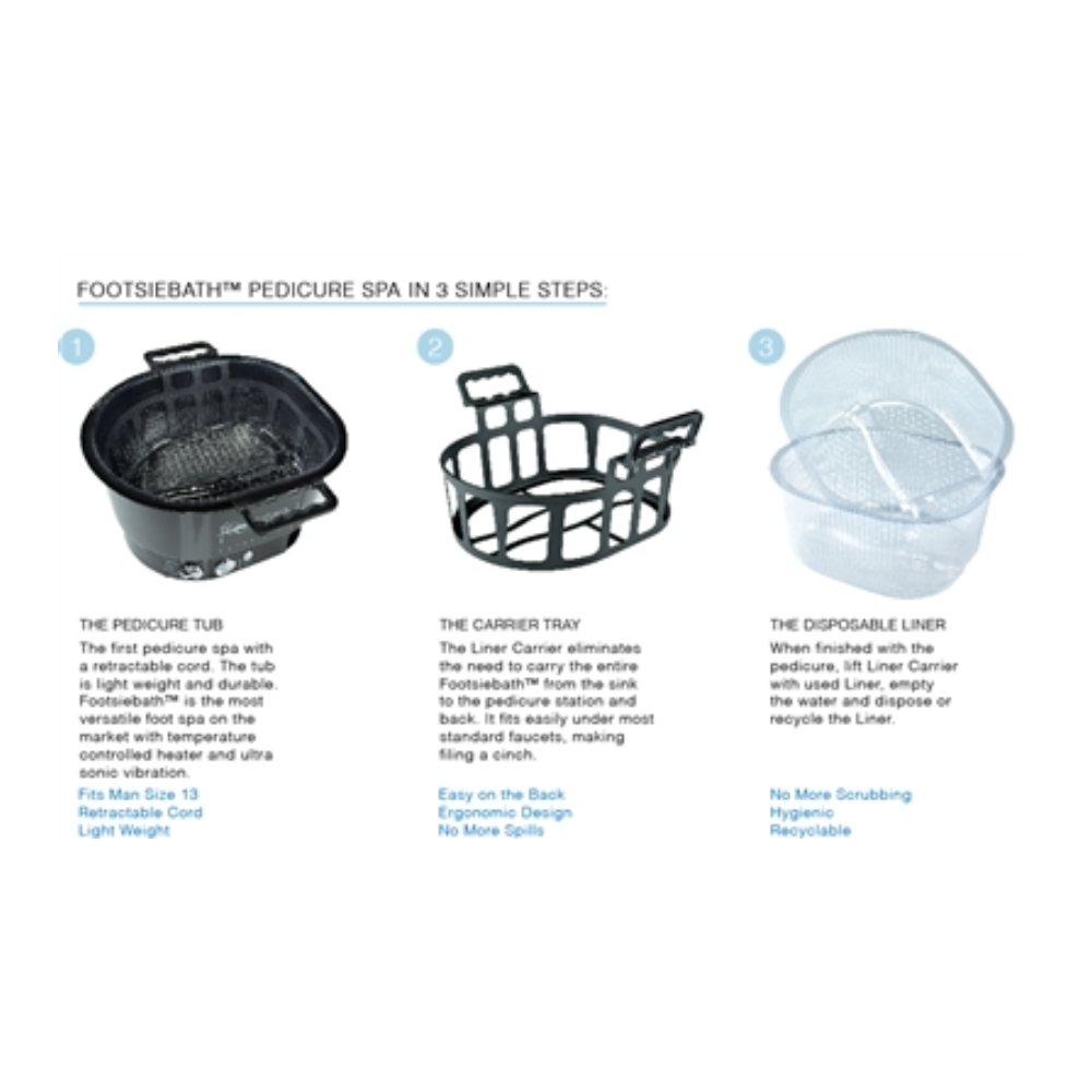 Milan Portable Pedicure Spa Base (Optional Footsie Bath Add-On)