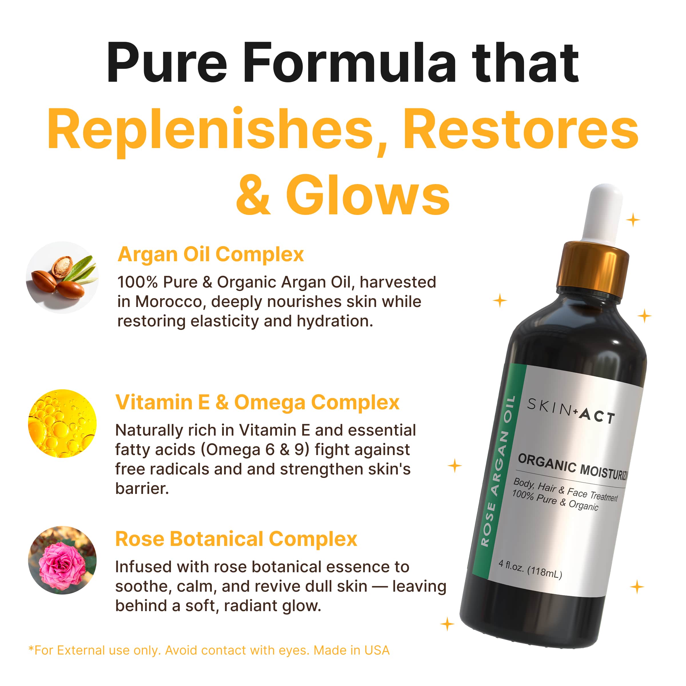 Organic Rose Argan Oil 4 oz