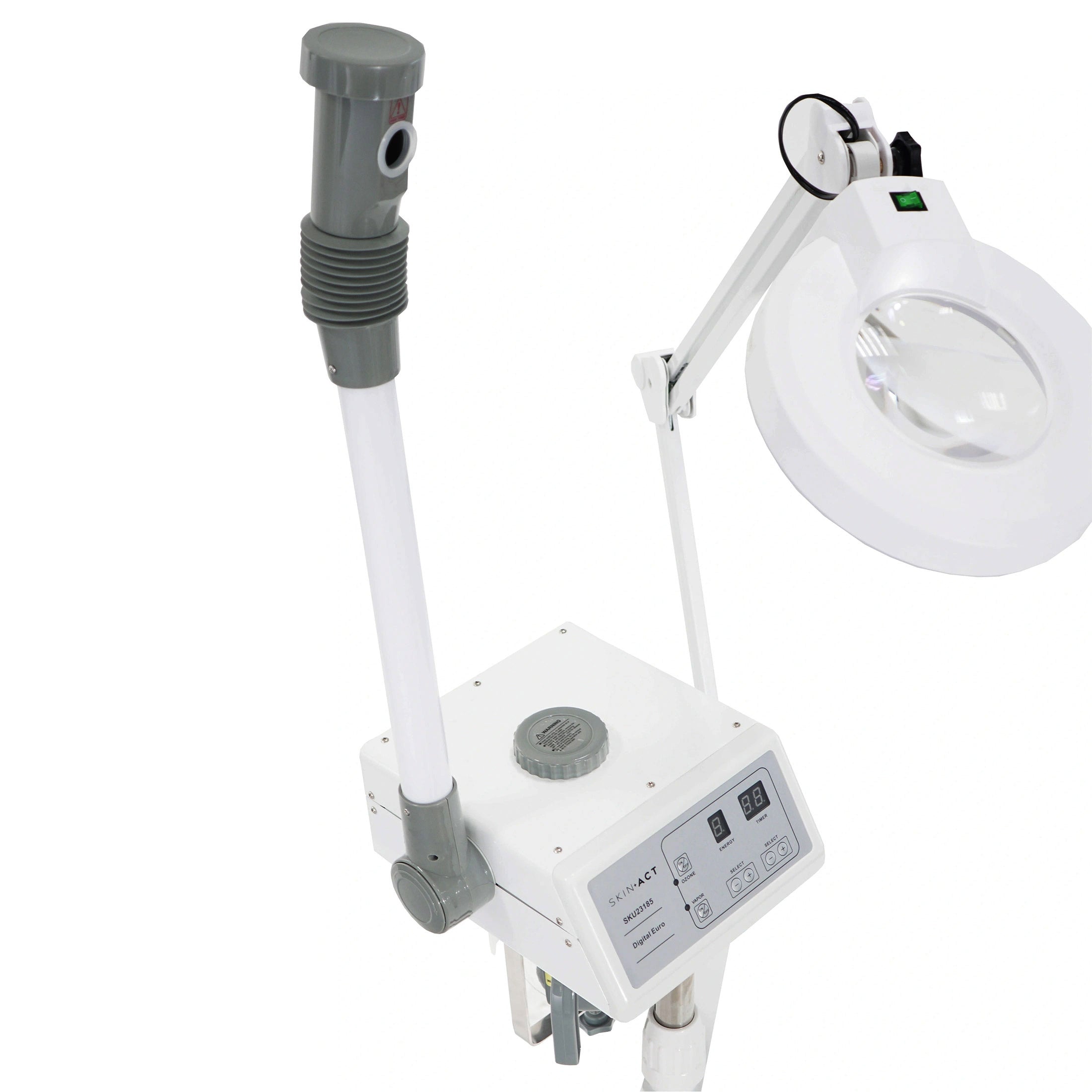 Digital Euro Facial Steamer With Aromatherapy + LED Magnifying Lamp