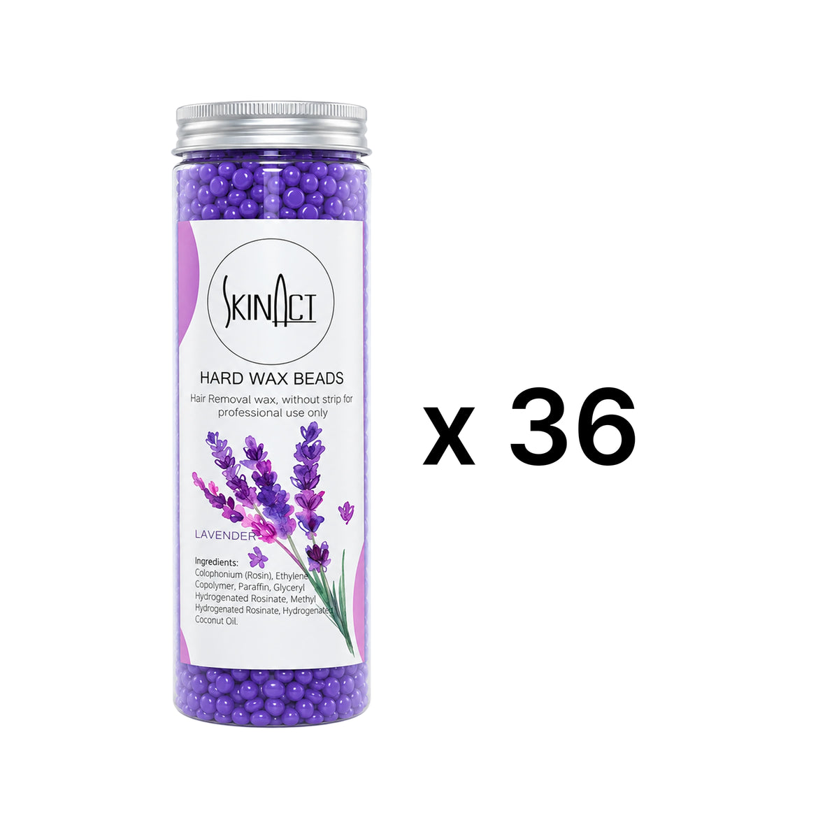 Hard Wax Beads – Lavender 1 lb Bottle