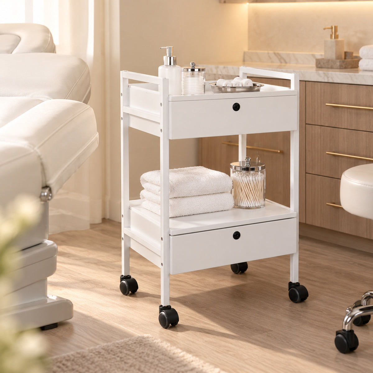 Pro Double Drawer Salon Trolley Cart