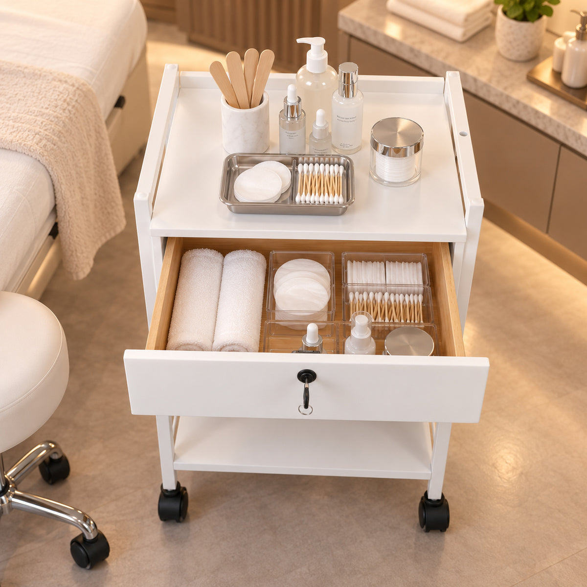 Pro Single Drawer Salon Trolley Cart
