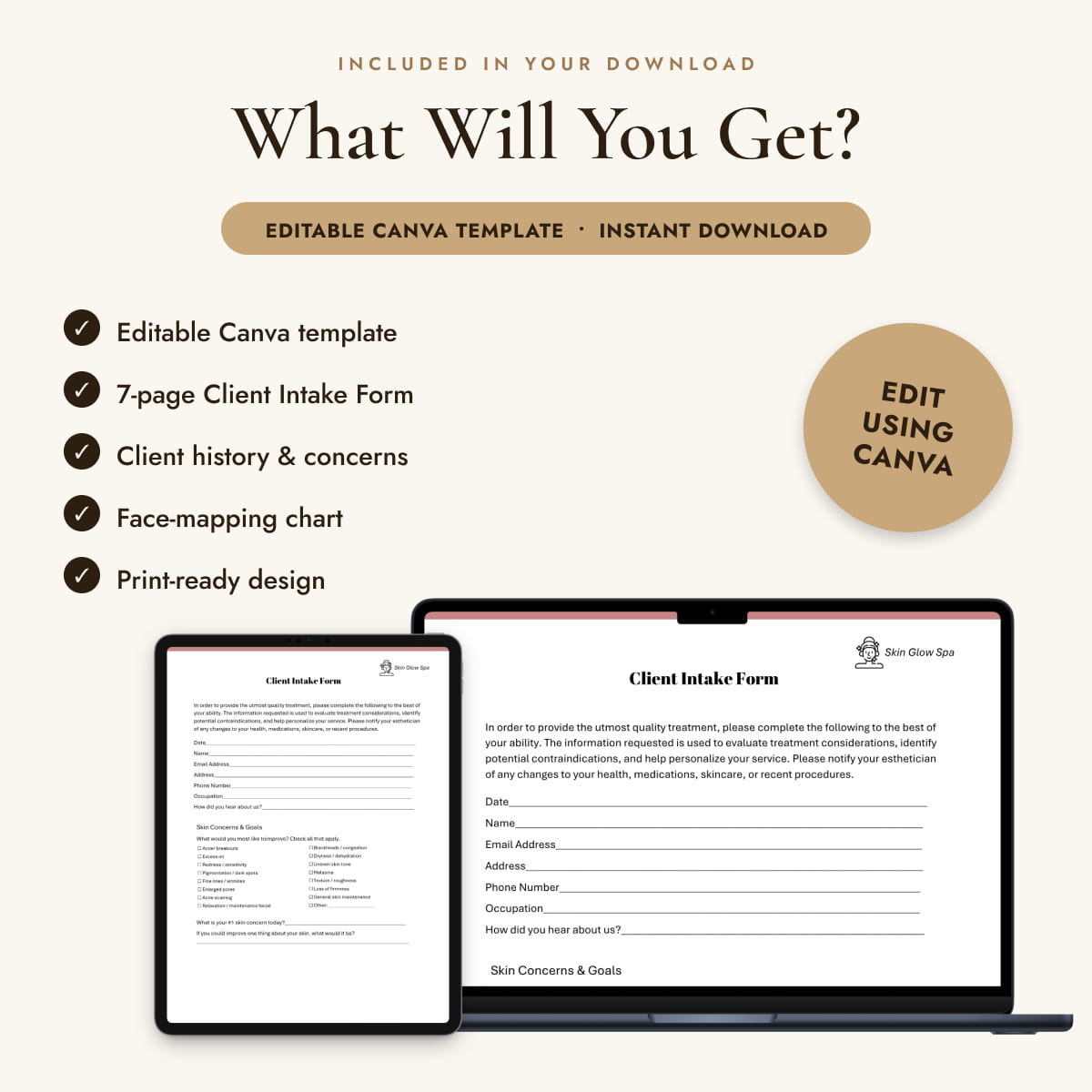 Client Intake & Skin Analysis Forms | Clinical Treatment Plan Bundle for MedSpa & Skincare Professionals