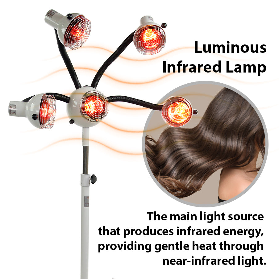 5 Head Near Infrared Lamp With Flexible Arms