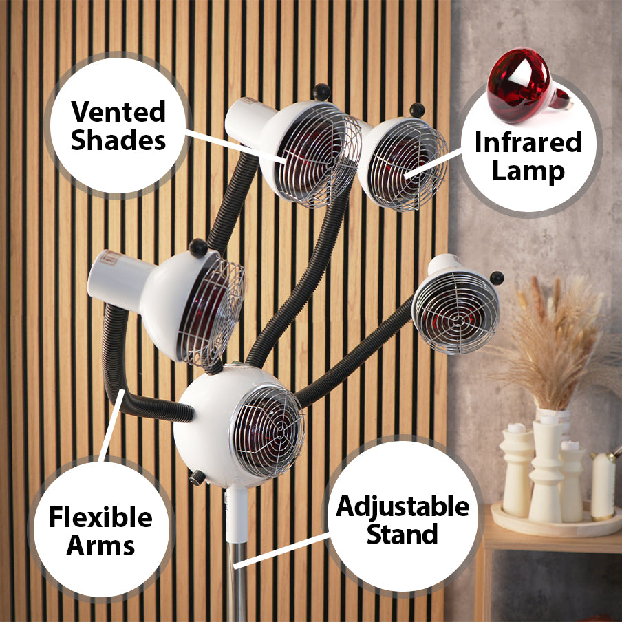 5 Head Near Infrared Lamp With Flexible Arms