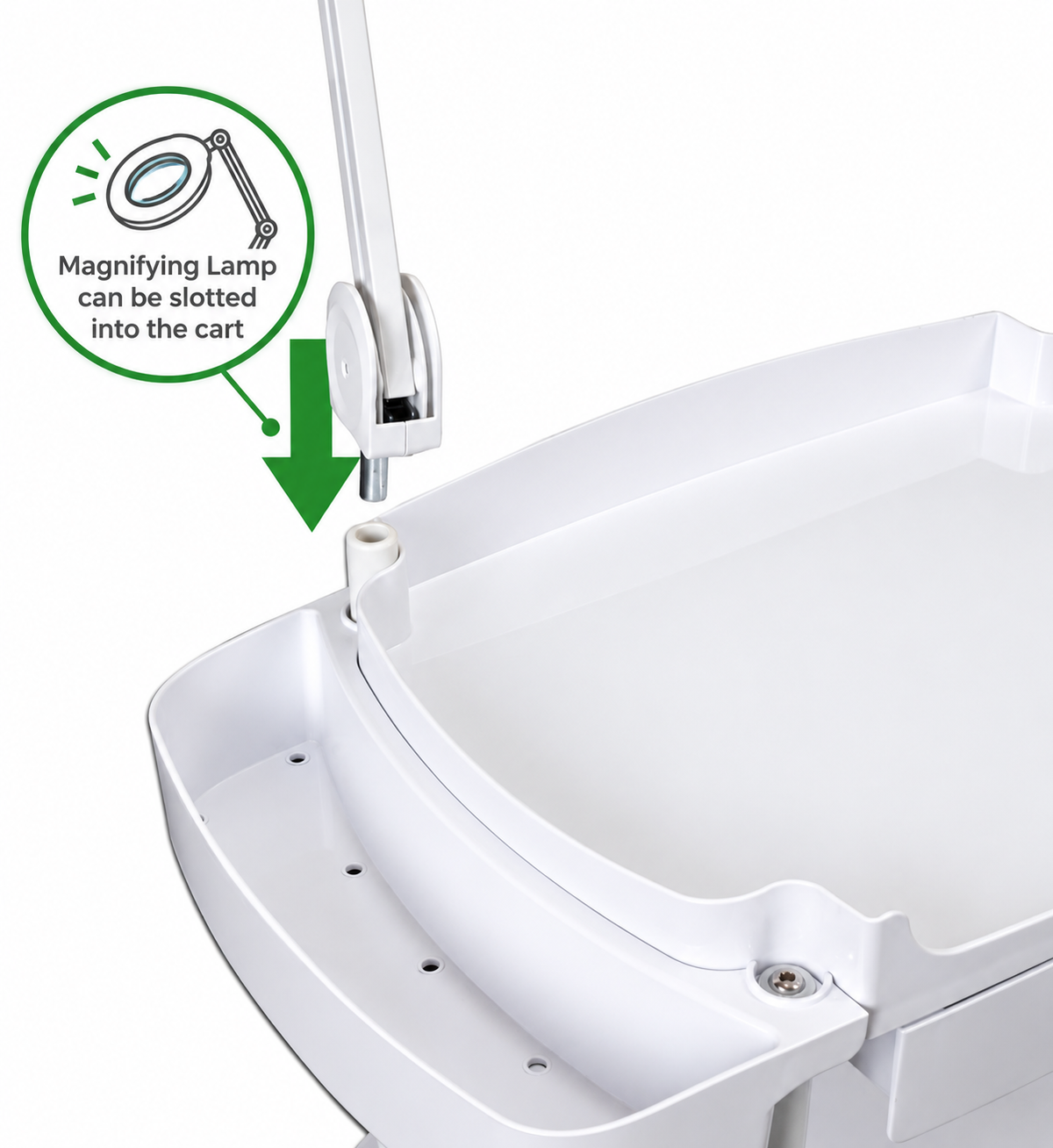3-Shelf Spa Utility Cart with Drawer & Mag Lamp Holder