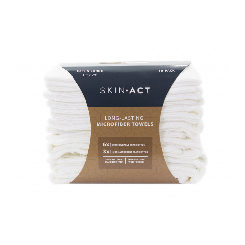 SkinAct Microfiber Towels 10 Count, Additional Colors