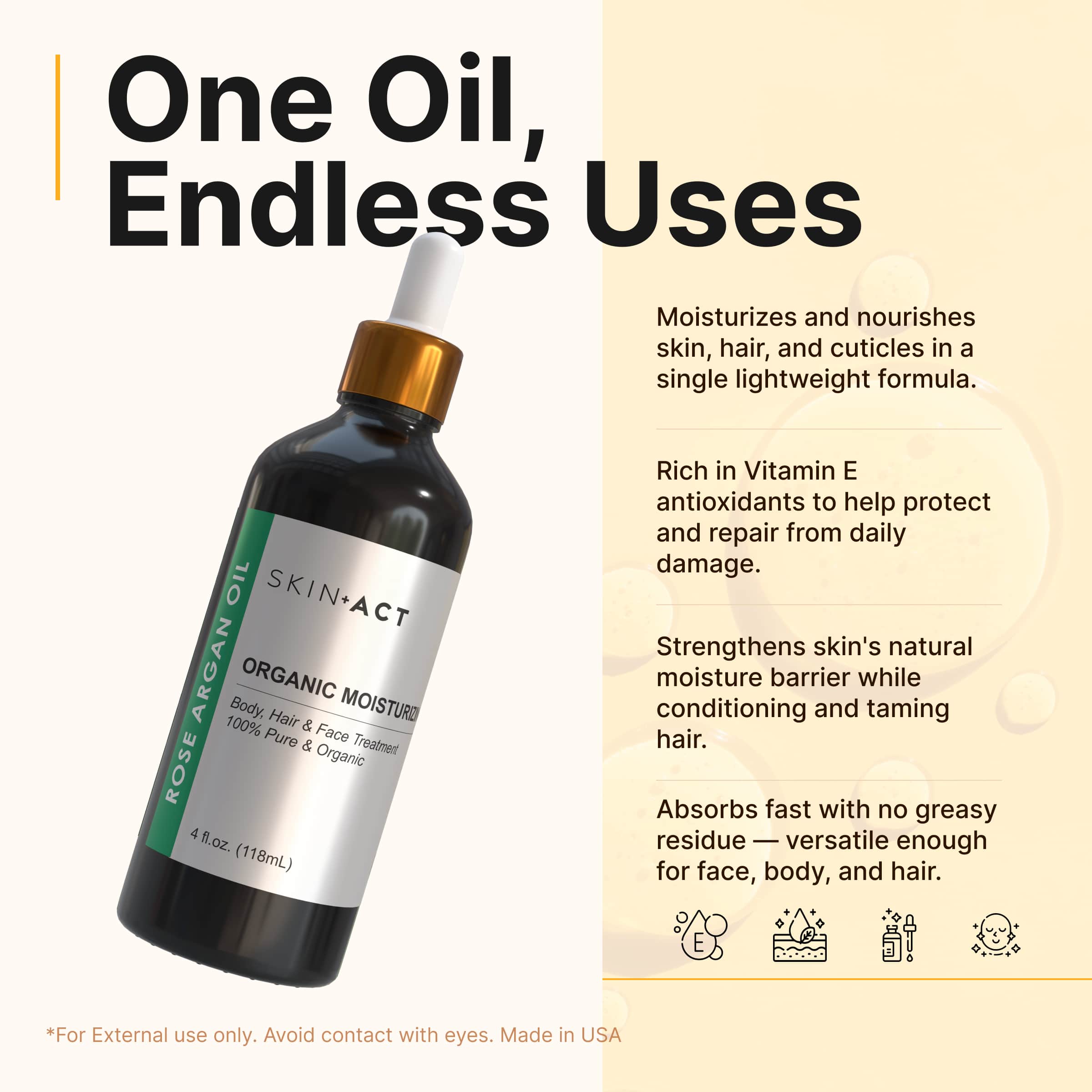 Organic Rose Argan Oil 4 oz