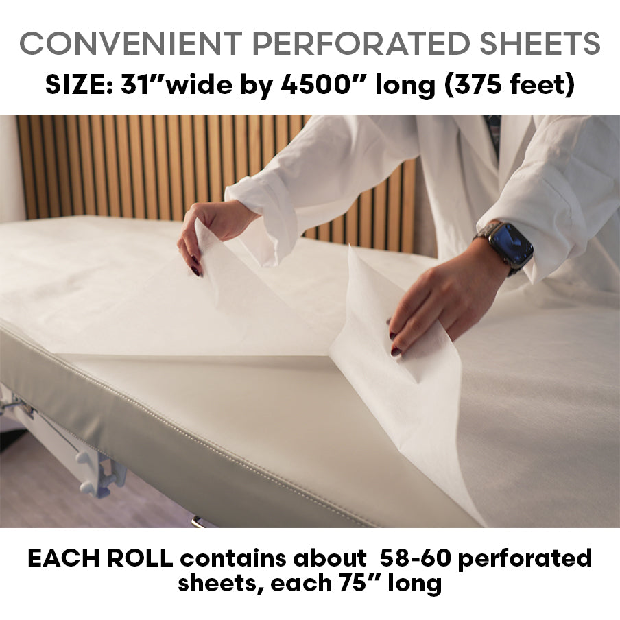 Disposable Perforated Non Woven Table Cover 31"x375', 1 Roll