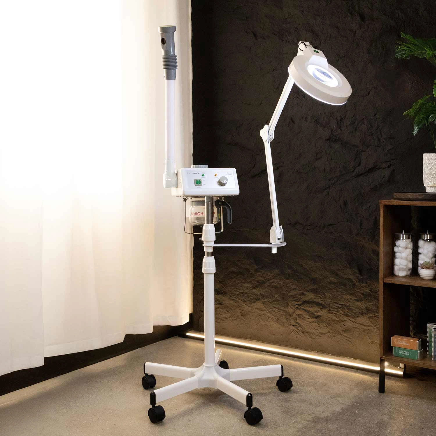 Euro Facial Steamer With Aroma Therapy + LED Magnifying Lamp