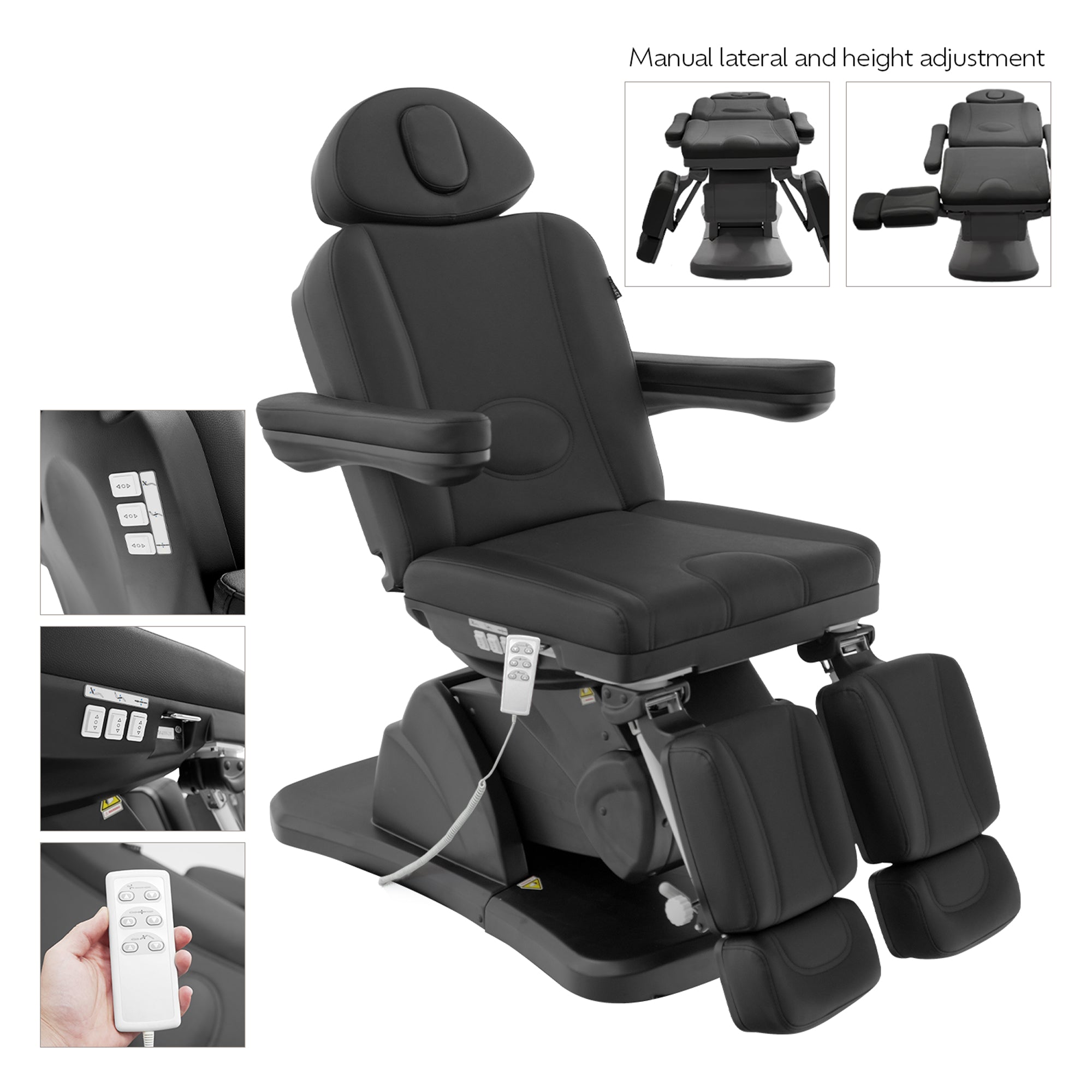 Luna Medical Spa Electric Treatment Chair/Table with Swivel, Podiatry Function, and Independently Adjustable Legs