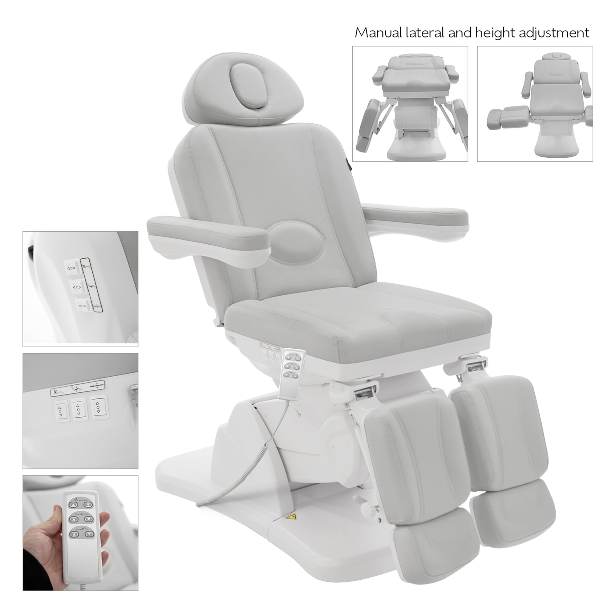 Luna Medical Spa Electric Treatment Chair/Table with Swivel, Podiatry Function, and Independently Adjustable Legs