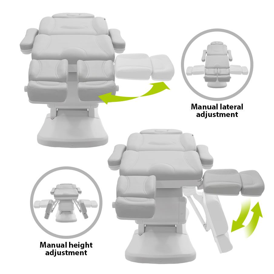 Luna Medical Spa Electric Treatment Chair/Table with Swivel, Podiatry Function, and Independently Adjustable Legs