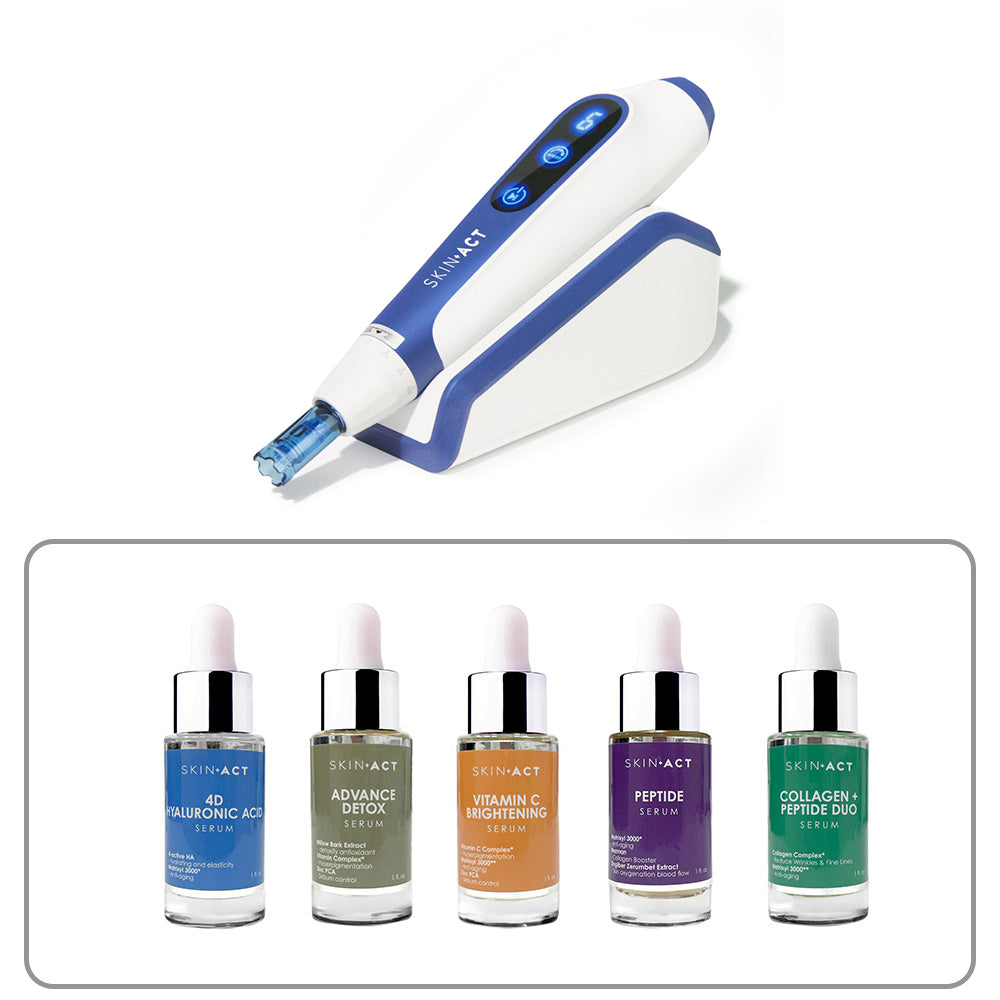 Wireless Microneedling Pen With Serums Package