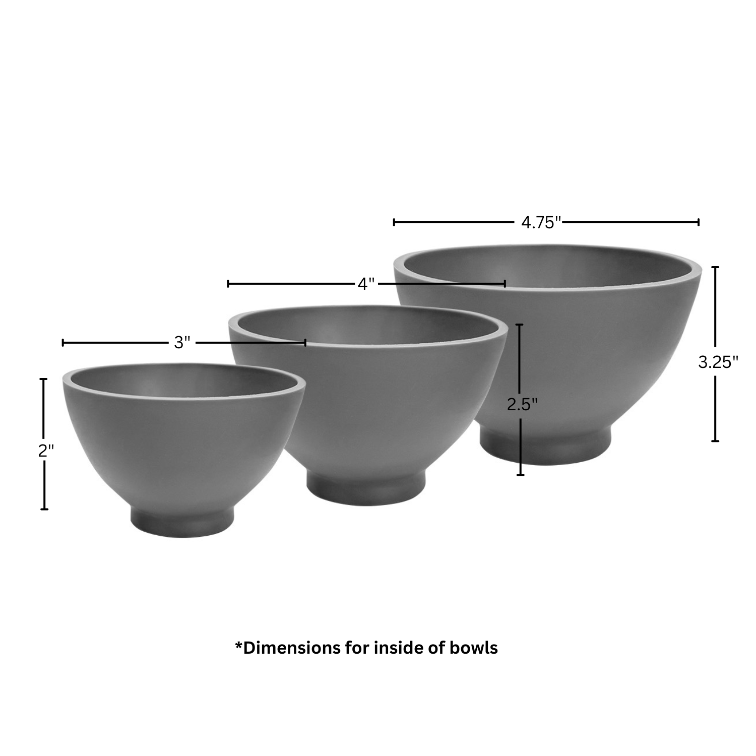 Flexible Tint Bowls For Mixing Products (Set Of 3) By SkinAct