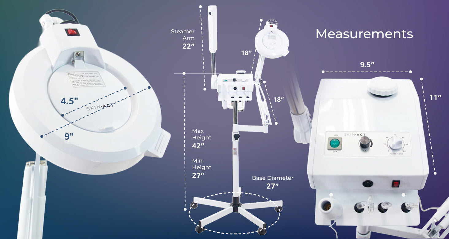 Ozone Steamer, 5 Diopter Magnifying Lamp And High Frequency