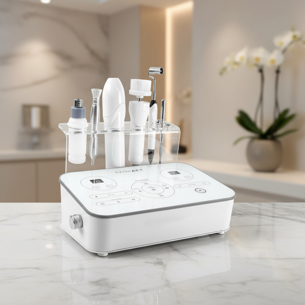 5-in-1 Skincare Unit (High Frequency, Galvanic, Brush, Spray, and Vacuum)