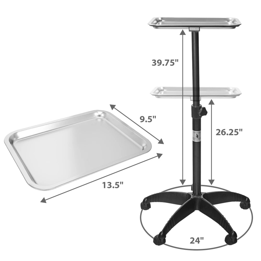 Salon Tray Cart Trolley (Steel, Removable)
