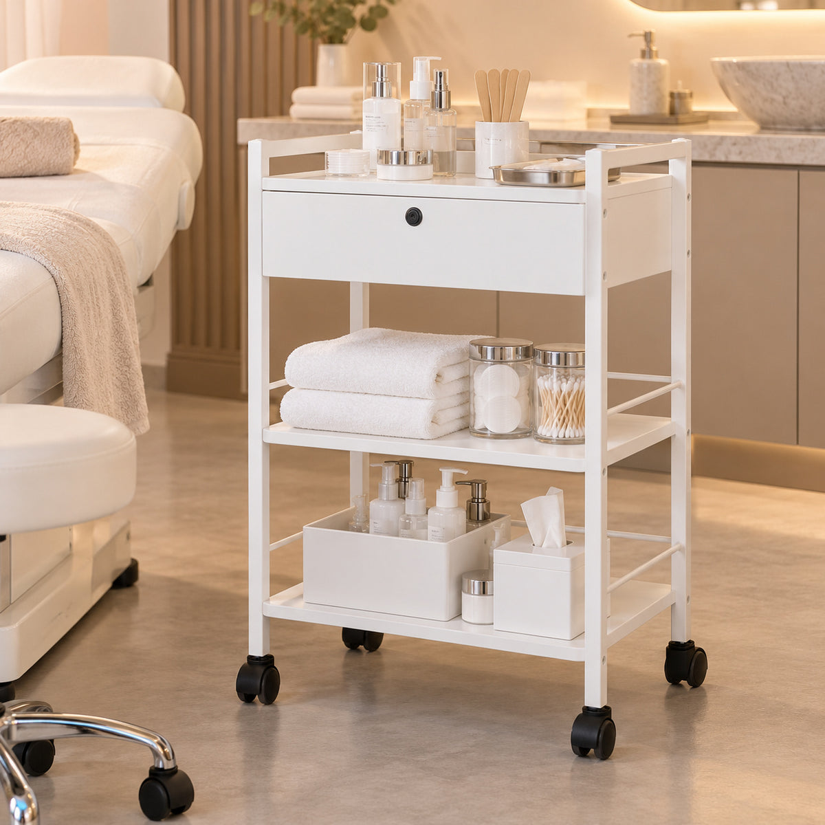 Pro Single Drawer Salon Trolley Cart