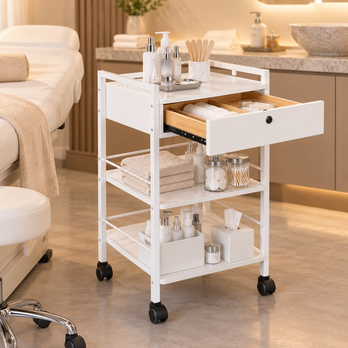 Pro Single Drawer Salon Trolley Cart