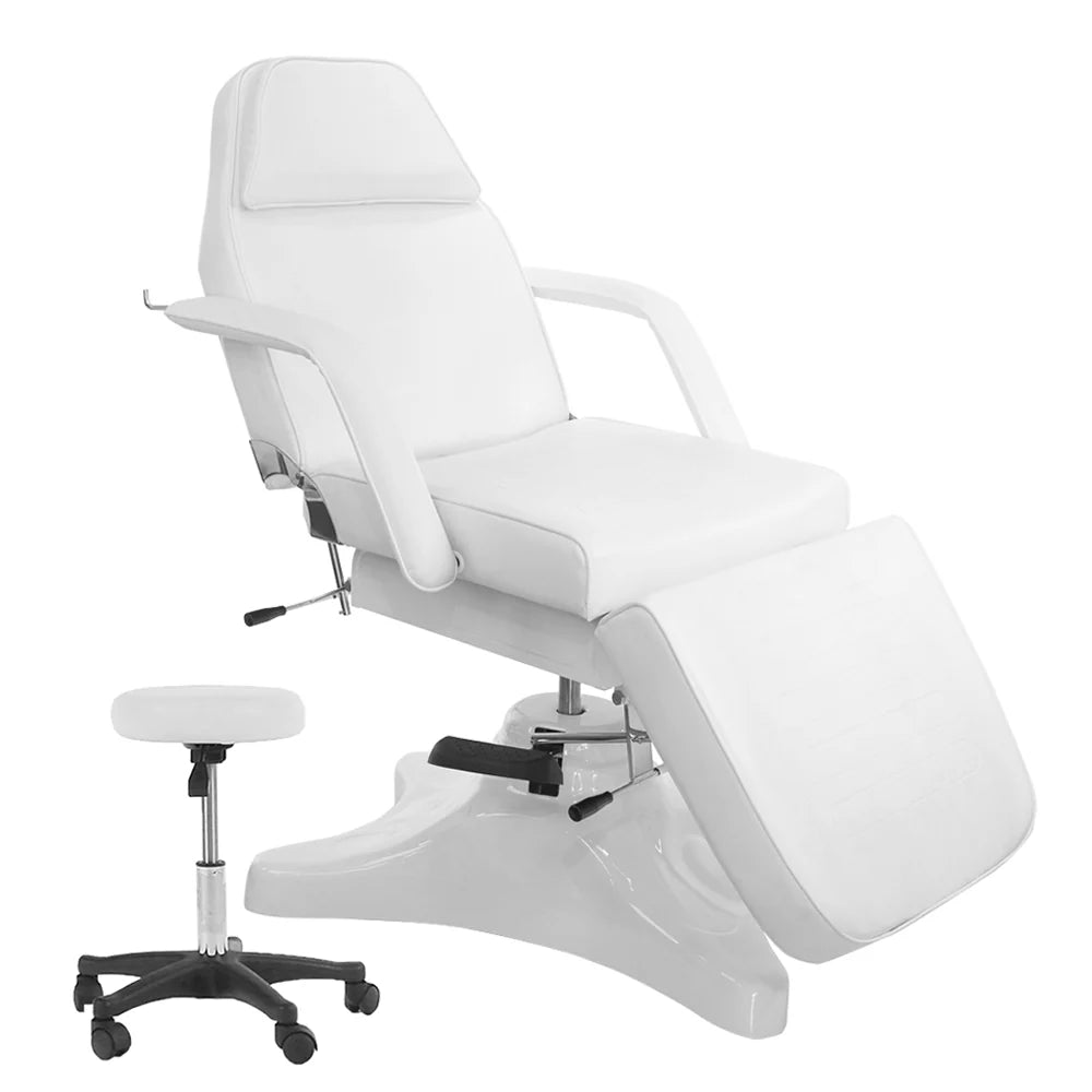 Hydraulic Spa Treatment Table 90 Degree Full Sitting Position Facial Bed, Chair With Free Beauty Stool