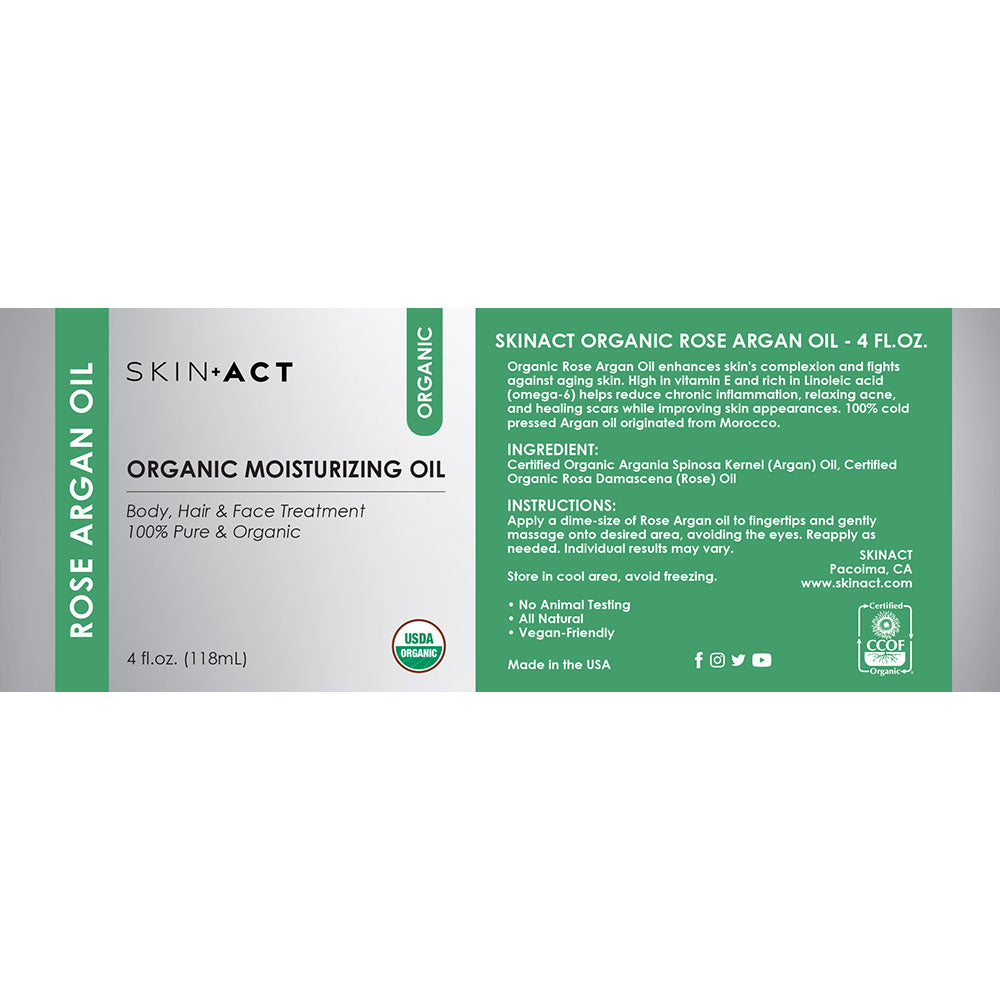 SkinAct Organic Rose Argan Oil 4 oz