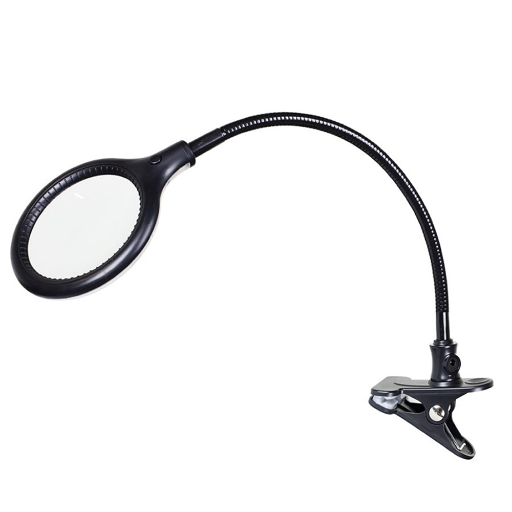 Tabletop Magnifying Led Light With Clamp in Black Color