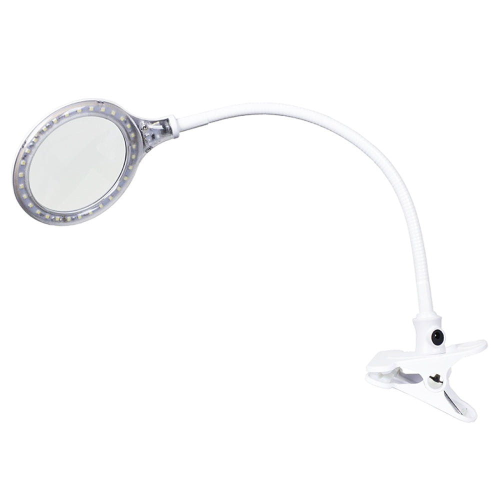 Tabletop Magnifying Led Light With Clamp White Color