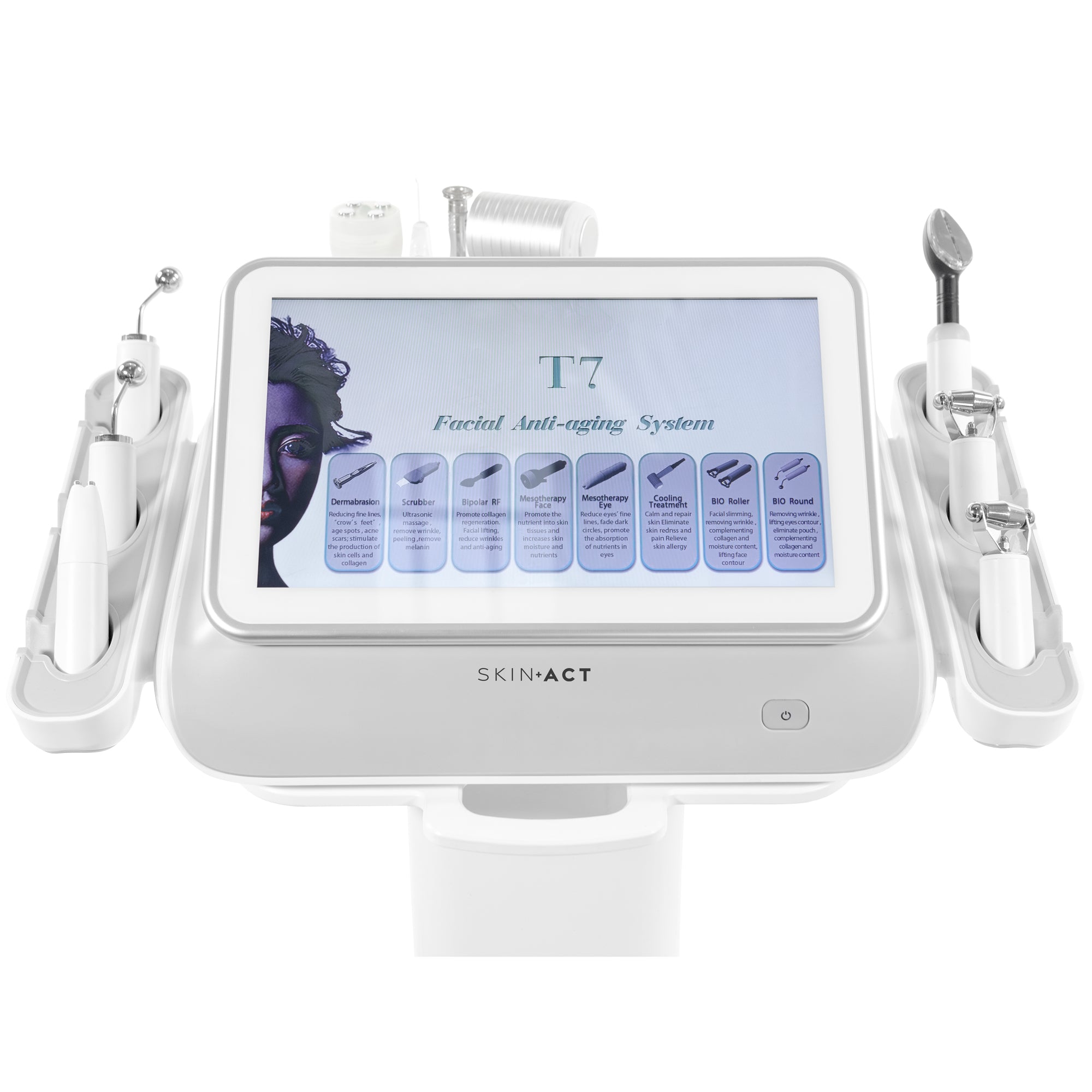 Ultra 6 In 1 Microdermabrasion + Skin Scrubber + Bipolar RF + Mesotherapy + Cooling Treatment + Microcurrent Bio-Lift